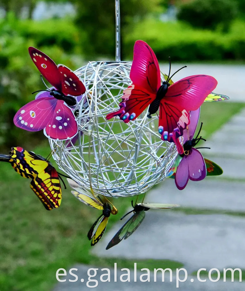 Encantadoras luces de cuerda de mariposa con energía solar para ambiente de jardín